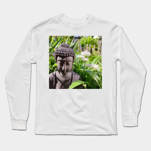 Buddha with Wild Garlic Long Sleeve T-Shirt by JonDelorme